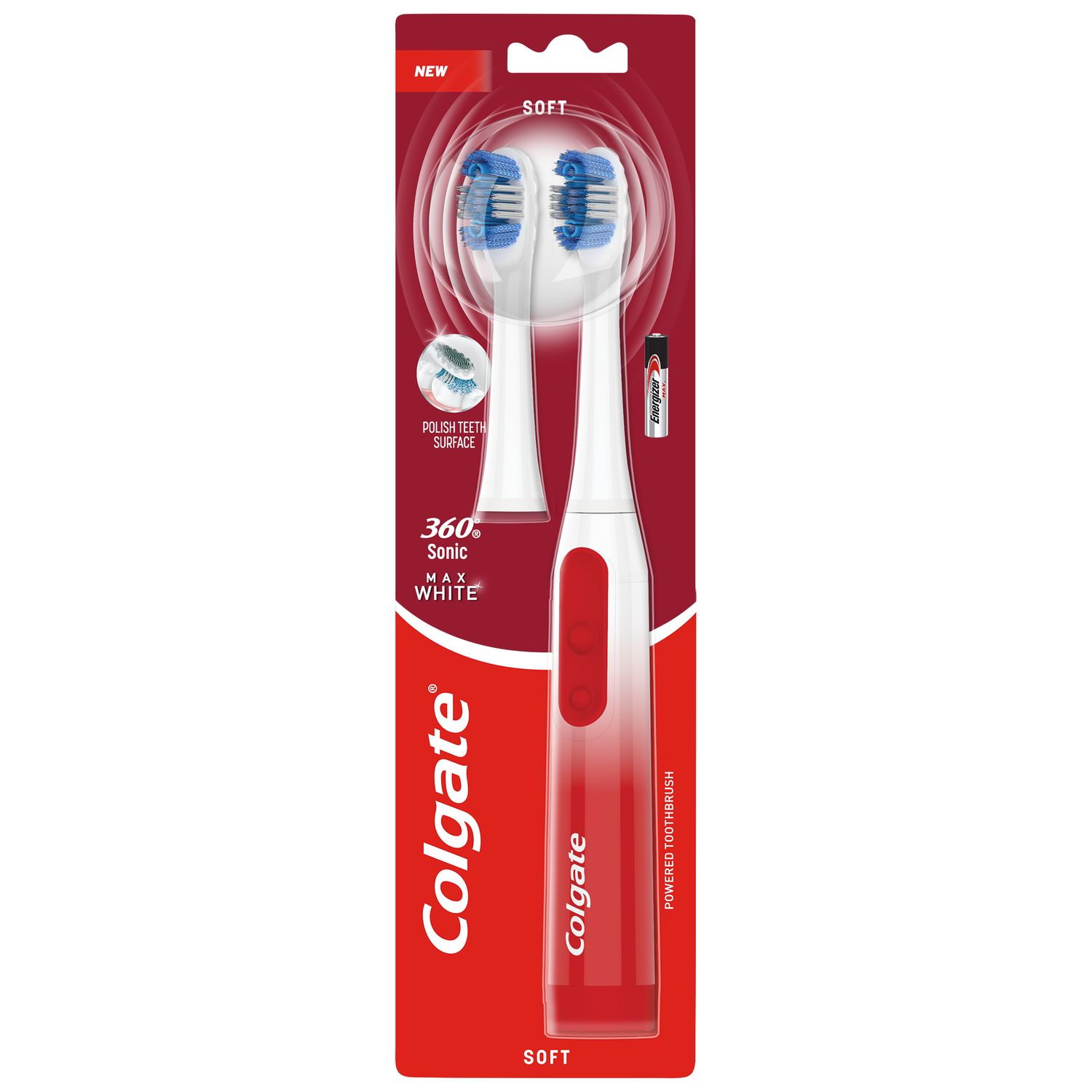 Ультразвукова зубна щітка Colgate 360 Sonic Max White, що живиться від батарейки